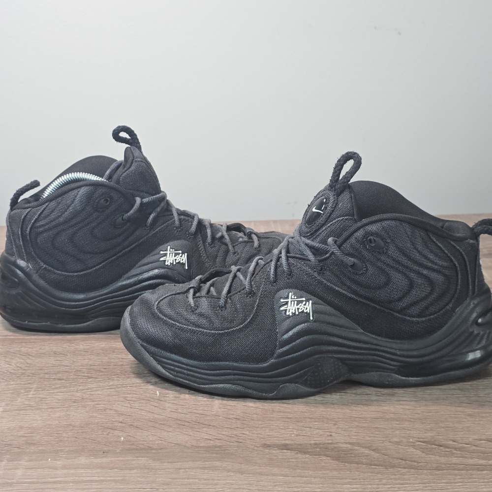 Nike Air Penny 2 Stussy Black DQ5674-001 Mens Size 11 Sneakers Basketball Shoes